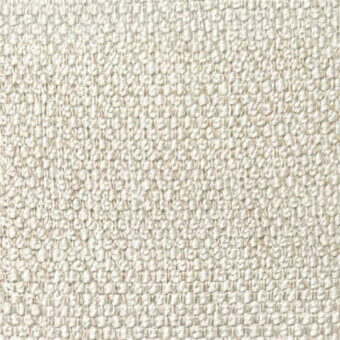 Off-white woven fabric texture, “egoitaliano terra raku,” displays a dense, nubby surface with horizontal and vertical thread grid.